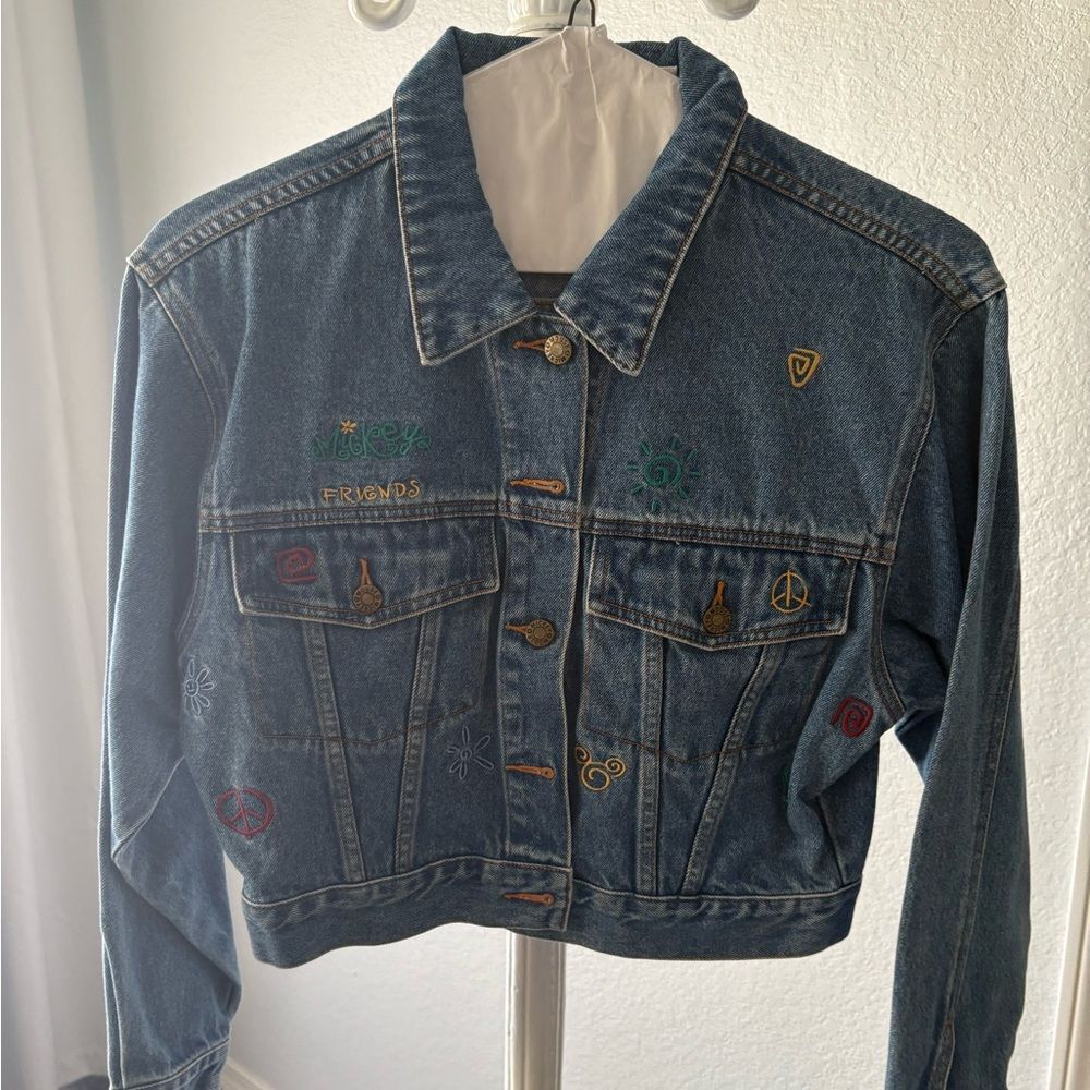 Disney Mickey and Friends Cropped Jean Jacket